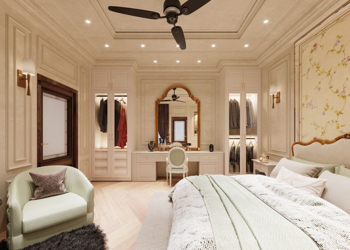 stats-img Luxurious bedroom with elegant decor, featuring a king-sized bed, modern furnishings, and soft lighting.