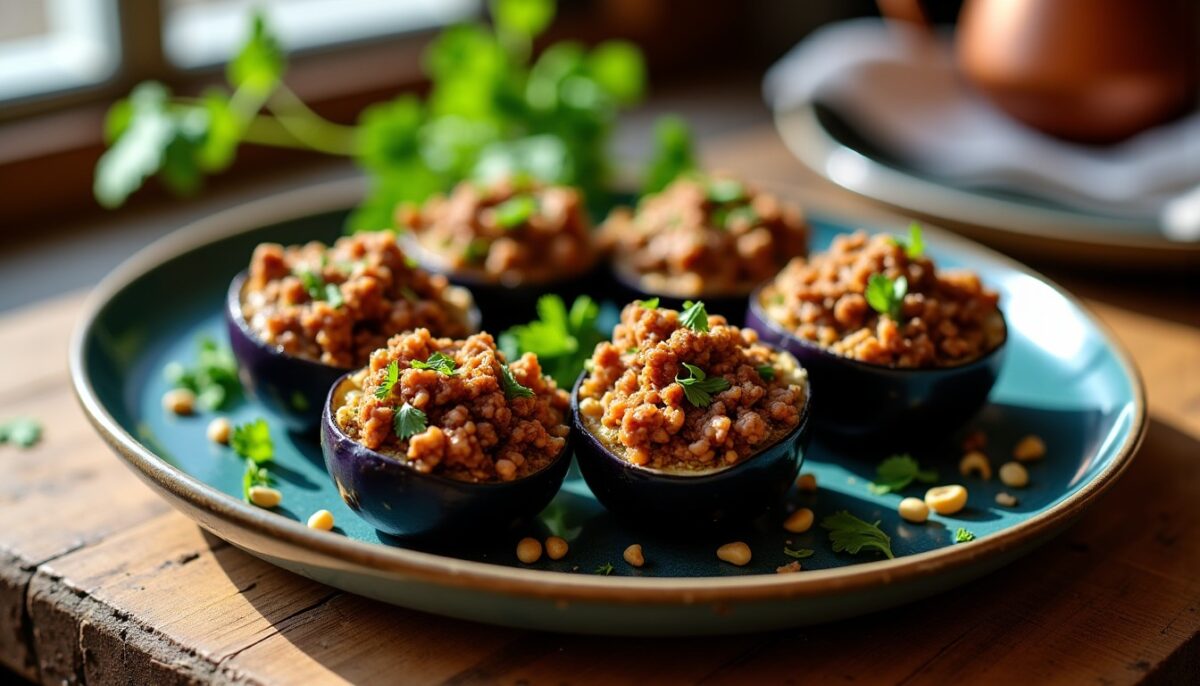 Délice libanais : Aubergines farcies à la viande hachée, une recette savoureuse à découvrir